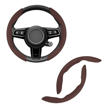 Universal Car Anti Skid Non Slip Dark Brown Steering Wheel Grip Covers