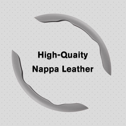 Universal Car Anti Skid Non Slip Grey Leather Steering Wheel Grip Covers