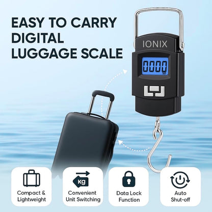 50kg Digital Luggage Weighing Scale. Portable Electronic Weight Machine for Travel & Flights. LCD Display. Accurate, Lightweight, Handheld Luggage Scale for Bags, Suitcases, Home, Airport Use. CHERRI BERRY BY GOLDEN SPARROW