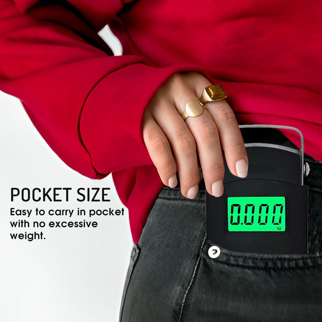 50kg Digital Luggage Weighing Scale. Portable Electronic Weight Machine for Travel & Flights. LCD Display. Accurate, Lightweight, Handheld Luggage Scale for Bags, Suitcases, Home, Airport Use. CHERRI BERRY BY GOLDEN SPARROW