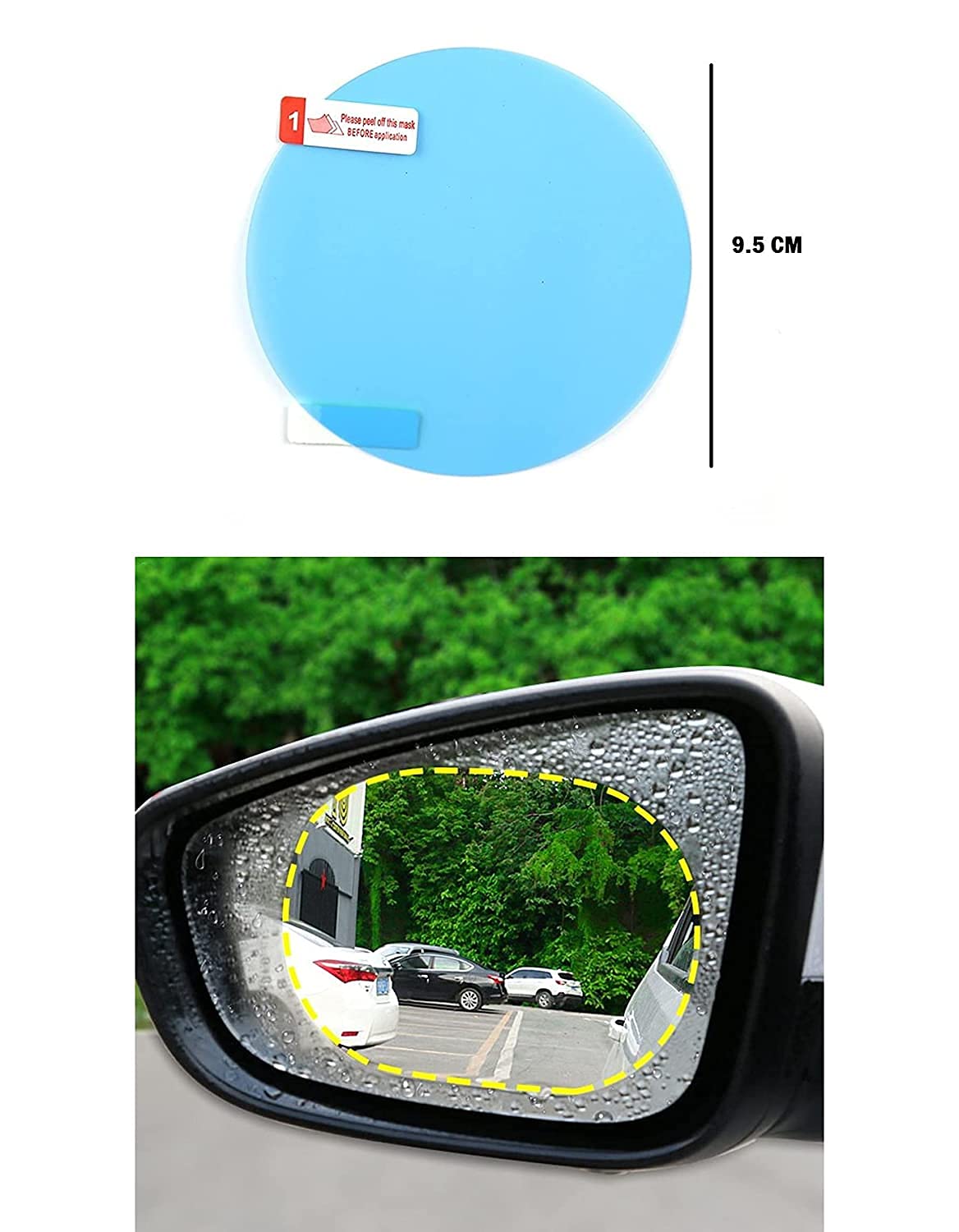 Rainproof Anti-Fog Membrane Waterproof Car Side Mirror Side Window Protective Film (Round)