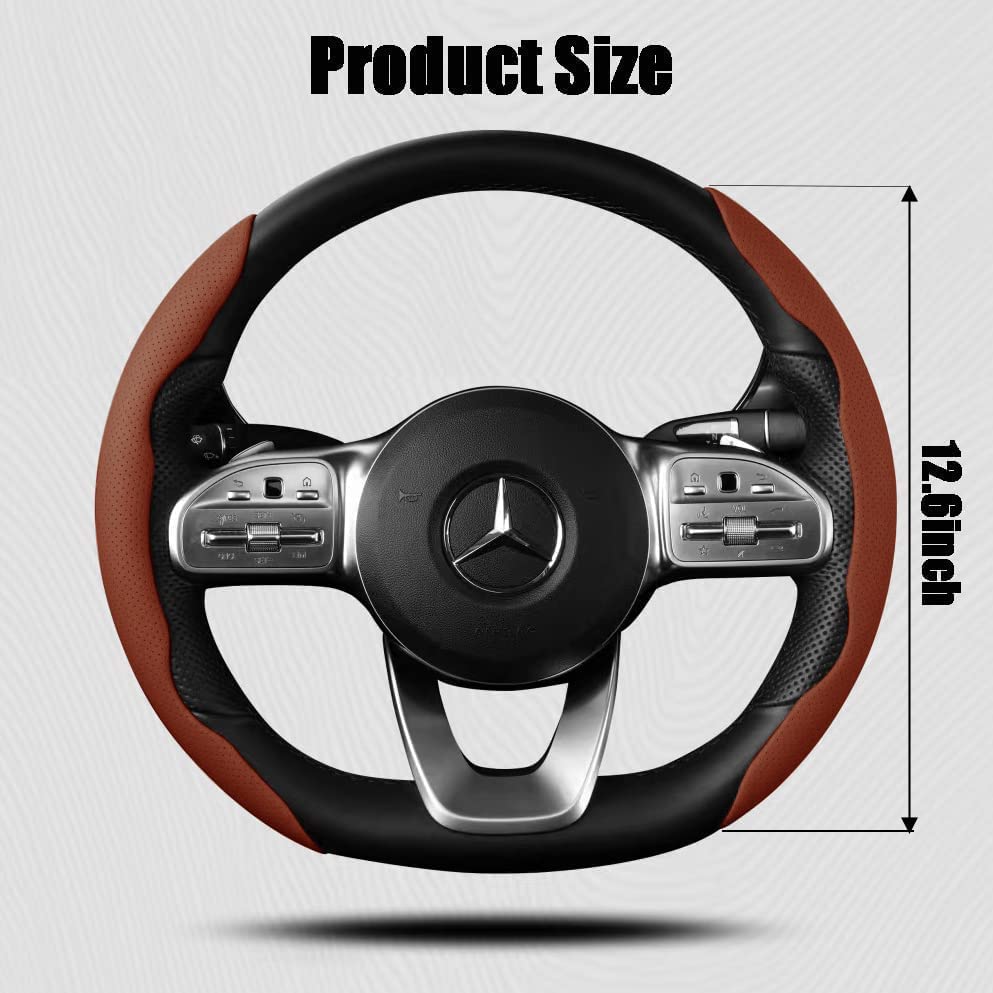 Universal Car Anti Skid Non Slip Dark Brown Steering Wheel Grip Covers