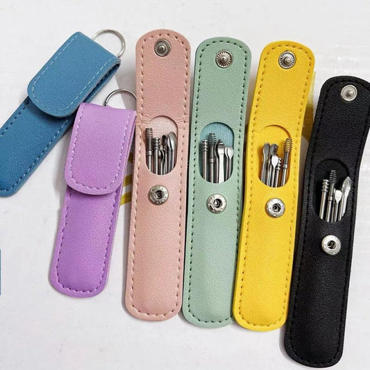 Ear Wax Cleaner (6 Pc) Resuable Ear Wax Cleaner Reusable Removal Kit Steel Ear Cleansing Tool Set Spiral Ear Curette Tool With Cleaning Brush For Kids Man Woman (Steel) (Multicolor)