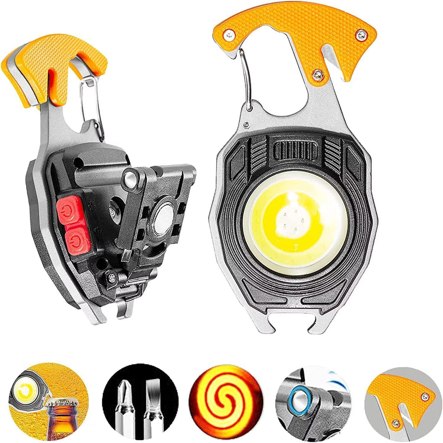 Cob Led Flashlight Super Bright 7 Mode, Multifunctional Keychain Type-C Rechargeable Torch with Lighter, Screwdriver, Whistle  Bottle Opener 800 Lumens Emergency Use Light for Outdoor Camping CHERRI BERRY BY GOLDEN SPARROW