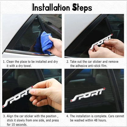 3D Metal Car Logo Badge Sticker – Black (1 Pc) CHERRI BERRY BY GOLDEN SPARROW