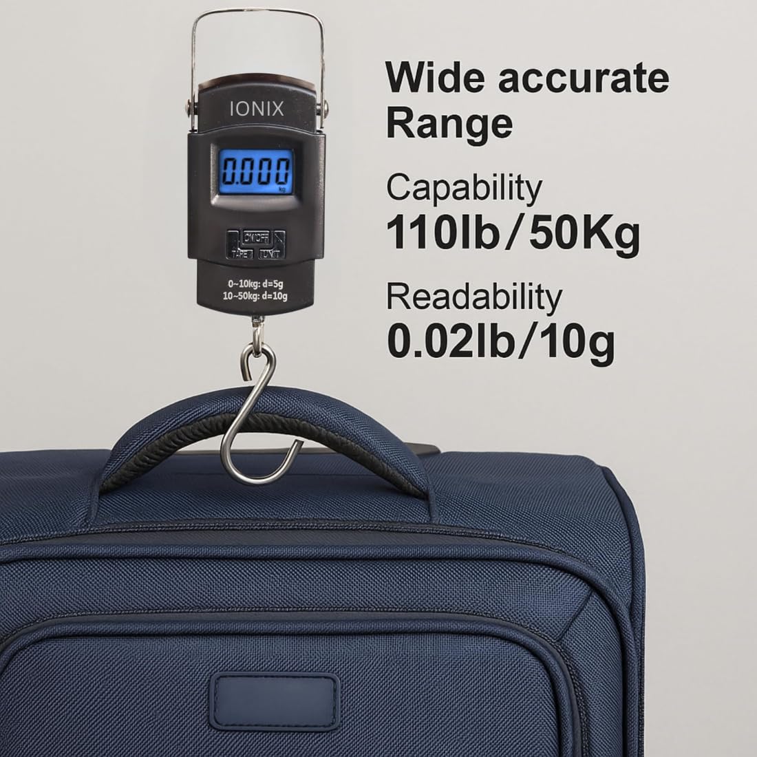 50kg Digital Luggage Weighing Scale. Portable Electronic Weight Machine for Travel & Flights. LCD Display. Accurate, Lightweight, Handheld Luggage Scale for Bags, Suitcases, Home, Airport Use. CHERRI BERRY BY GOLDEN SPARROW