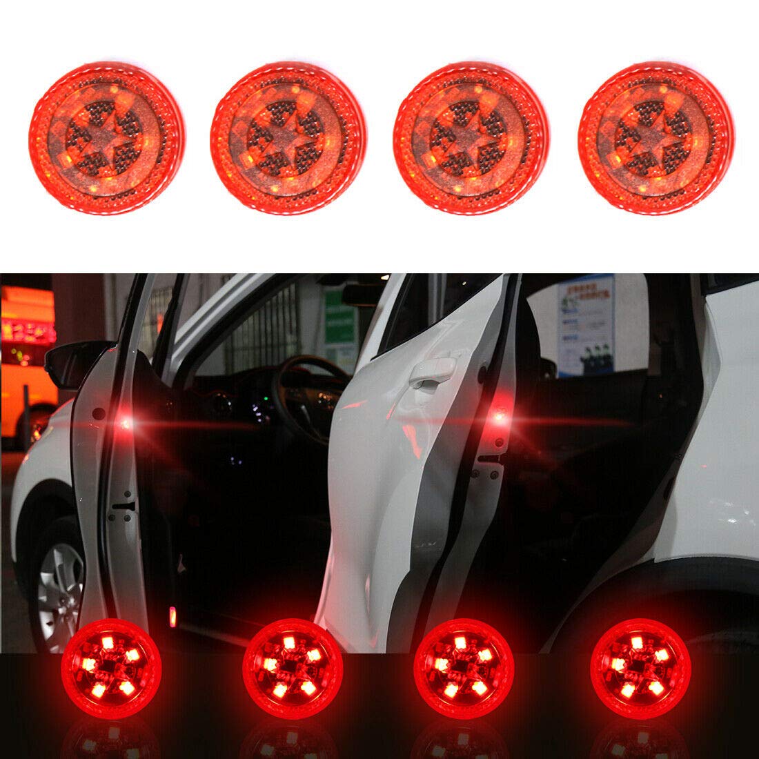 2pairs 4pcs Waterproof 5 LED Wireless Car Door Warning Open Lights Indicator CHERRI BERRY BY GOLDEN SPARROW