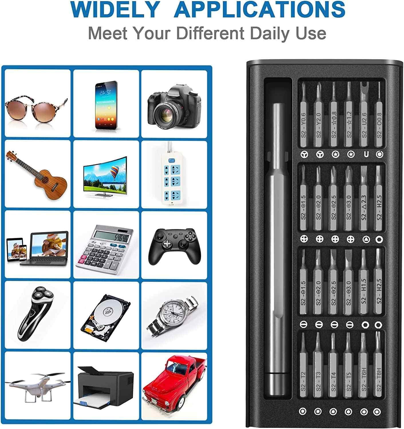 24-in-1 Mini Precision Screwdriver Set with Case | Magnetic Small Flathead, Phillips, Torx Screwdriver Kit for Electronics, Smartphone, Laptop, PC, Watches, Glasses, Jewelry Repair, DIY Tools CHERRI BERRY BY GOLDEN SPARROW