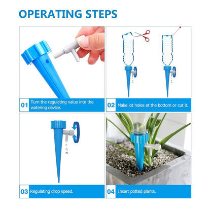 Pack of 12 Drip Irrigation kit for Home Garden, Self-Watering Spikes, Drip Spikes for Plants, Home Garden, Automatic Plant Watering Devices