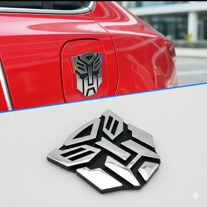 3D Metal Car Emblem Badge – Transformer Logo (8x7cm) CHERRI BERRY BY GOLDEN SPARROW