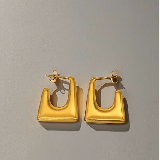 Geometric Gold Hoop Earrings